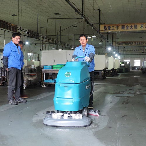 食品廠pvc地面油污清潔機器手推式洗地機車間地坪清掃機雙刷 谷瀑環(huán)保